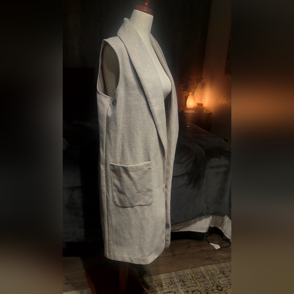 Joie Tan Open Cardigan Vest Jacket - Picture 2 of 6